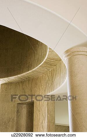 Stock Image - Architectural Detail of Ornate Gold Walls and Columns. Fotosearch