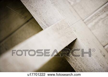 Stock Image - White Rustic Ceiling Beams. Fotosearch