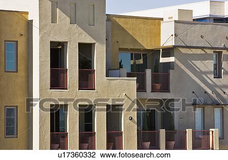 Stock Image - Contemporary condominiums homes. Fotosearch