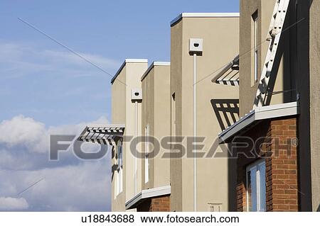 Exterior Shot of Contemporary Condominiums/Homes View Large Photo Image Stock Photo - Exterior Shot of Contemporary Condominiums/Homes. Fotosearch
