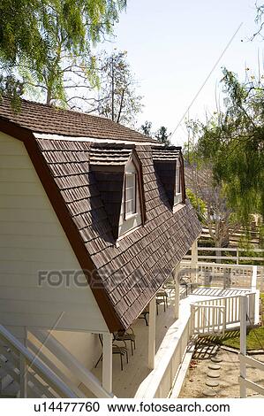 Exterior Shot of Traditional Home with Red Trim View Large Photo Image Stock Image - Exterior Shot of Traditional Home with Red Trim. Fotosearch