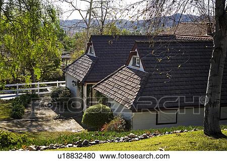 Exterior Shot of Traditional Home with Red Trim View Large Photo Image Stock Image - Exterior Shot of Traditional Home with Red Trim. Fotosearch