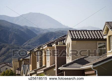 Neighborhood with mountain views View Large Photo Image Stock Photography - Neighborhood with mountain views. Fotosearch