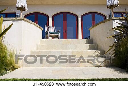 Porch Steps of California Home View Large Photo Image Stock Image - Porch Steps of California Home. Fotosearch