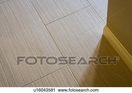 Stock Image - Contemporary Tile Hardwood Floor. Fotosearch