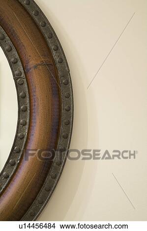 Wall mounted circle mirror View Large Photo Image Picture - Wall mounted circle mirror. Fotosearch