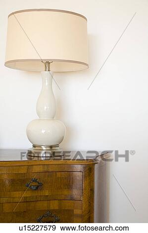 Wood Dresser and Lamp View Large Photo Image Stock Photo - Wood Dresser and Lamp. Fotosearch