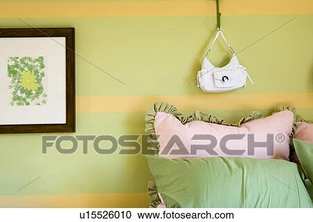Stock Image - Brightly Colored Girl's Bedroom. Fotosearch