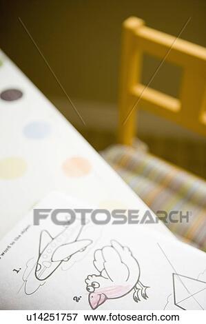 Children's table with coloring book View Large Photo Image Stock Photo - Children's table with coloring book. Fotosearch