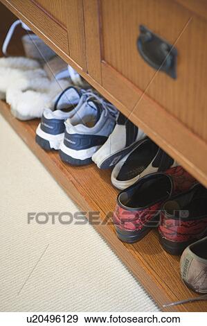 Row of childrens shoes View Large Photo Image Stock Photo - Row of childrens shoes. Fotosearch