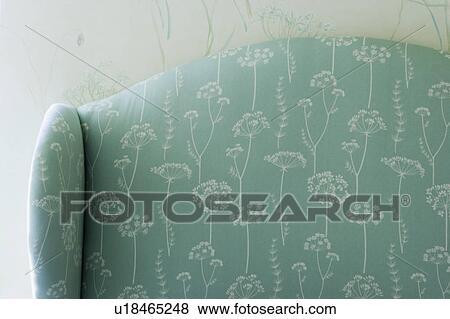 Blue Flowered Armchair View Large Photo Image Stock Photo - Blue Flowered Armchair. Fotosearch