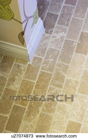 Contemporary Bathroom with Mural on Wall and Tile Floor View Large Photo Image Stock Image - Contemporary Bathroom with Mural on Wall and Tile Floor. Fotosearch