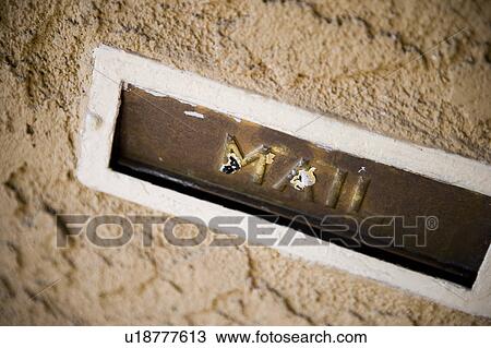 Stock Image - Detail of mail slot. Fotosearch