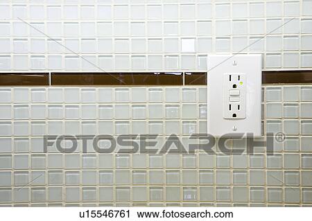 Tile backsplash with electrical outlet View Large Photo Image Stock Image - Tile backsplash with electrical outlet. Fotosearch