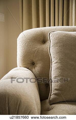 Detail of pillow on matching chair and curtains. View Large Photo Image Stock Image - Detail of pillow on matching chair and curtains.. Fotosearch