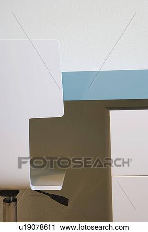 Modern Blue Desk and White Chair View Large Photo Image Stock Image - Modern Blue Desk and White Chair. Fotosearch