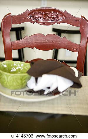 Place setting with ed chair View Large Photo Image Stock Image - Place setting with ed chair. Fotosearch