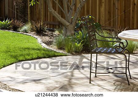 Back Patio and Wrought Iron Patio Furniture View Large Photo Image Stock Photo - Back Patio and Wrought Iron Patio Furniture. Fotosearch