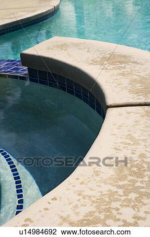 Detail of stonework on backyard swimming pool View Large Photo Image Stock Image - Detail of stonework on backyard swimming pool. Fotosearch