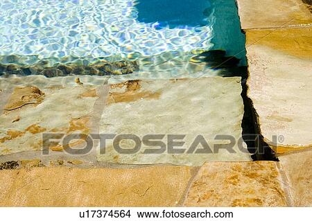 Swimming pool and stone deck View Large Photo Image Picture - Swimming pool and stone deck. Fotosearch