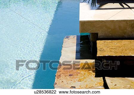 Swimming pool and stone deck View Large Photo Image Stock Image - Swimming pool and stone deck. Fotosearch