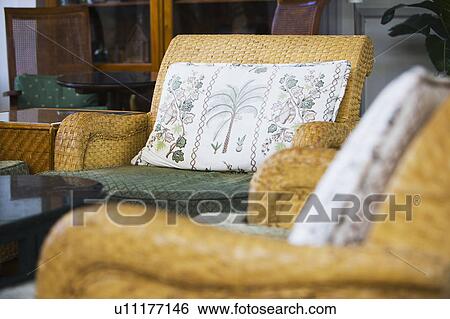 Wicker patio furniture View Large Photo Image Stock Photograph - Wicker patio furniture. Fotosearch
