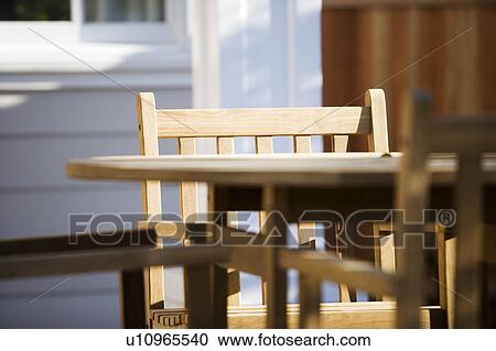 Wood Patio Furniture View Large Photo Image Stock Image - Wood Patio Furniture. Fotosearch