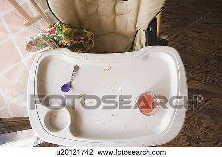 Dirty high chair tray with baby spoon and glass of pink lemonade View Large Photo Image Stock Image - Dirty high chair tray with baby spoon and glass of pink lemonade. Fotosearch