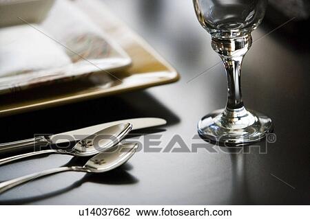 Stock Image - Contemporary table setting. Fotosearch