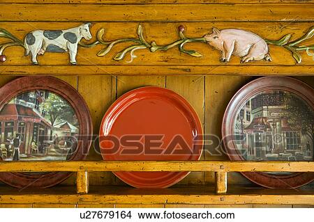 Country Style Plates and Rack View Large Photo Image Picture - Country Style Plates and Rack. Fotosearch