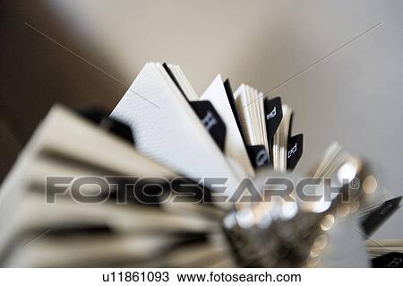 Stock Image - Detail of alphabetical tabs.. Fotosearch