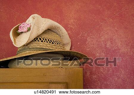 Stack of hats. View Large Photo Image Stock Image - Stack of hats.. Fotosearch