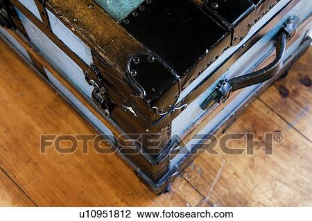 Vintage Light Blue and Black Trunk View Large Photo Image Stock Image - Vintage Light Blue and Black Trunk. Fotosearch