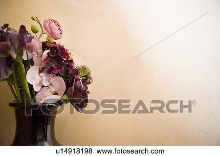 Detail of purple flower vase View Large Photo Image Stock Photo - Detail of purple flower vase. Fotosearch