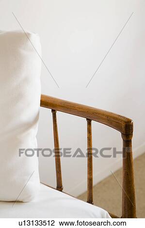 Detail of Wood Couch with White Cushions View Large Photo Image Stock Image - Detail of Wood Couch with White Cushions. Fotosearch