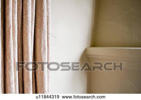 Pink Curtain and Architectural Detail View Large Photo Image Stock Photo - Pink Curtain and Architectural Detail. Fotosearch