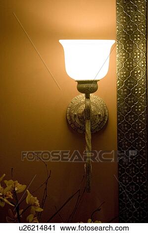 Wall Sconce on Brown Wall View Large Photo Image Stock Image - Wall Sconce on Brown Wall. Fotosearch