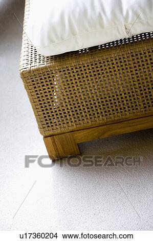 Woven Wicker Patio Furniture with White Cushion View Large Photo Image Picture - Woven Wicker Patio Furniture with White Cushion. Fotosearch