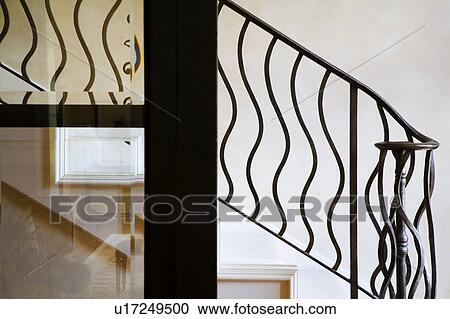 Wrought Iron Railing through Door View Large Photo Image Stock Image - Wrought Iron Railing through Door. Fotosearch