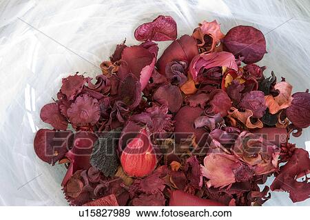 Detail of potpourri in a glass bowl View Large Photo Image Stock Photo - Detail of potpourri in a glass bowl. Fotosearch