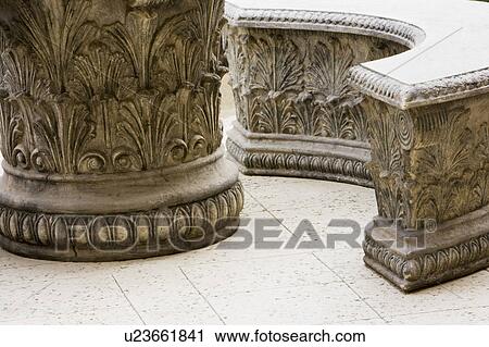 Stone outdoor dining set View Large Photo Image Stock Image - Stone outdoor dining set. Fotosearch