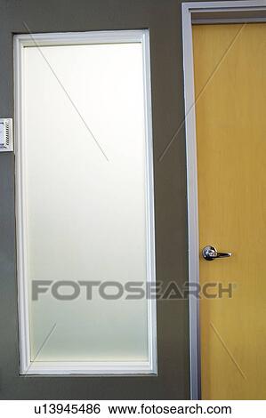 Closed Door and Frosted Glass Window View Large Photo Image Stock Photograph - Closed Door and Frosted Glass Window. Fotosearch