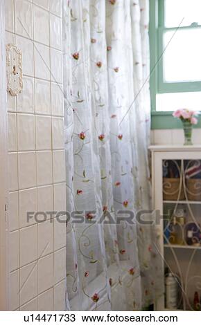 Detail of tile and shower curtain. View Large Photo Image Stock Image - Detail of tile and shower curtain.. Fotosearch