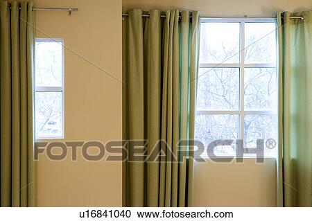 Detail of Windows and Green Curtain View Large Photo Image Stock Image - Detail of Windows and Green Curtain. Fotosearch