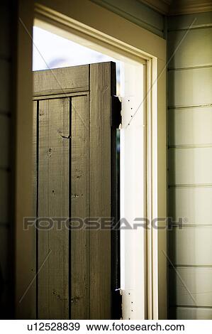 Door to Outside and Interior Paneled Walls View Large Photo Image Stock Photo - Door to Outside and Interior Paneled Walls. Fotosearch