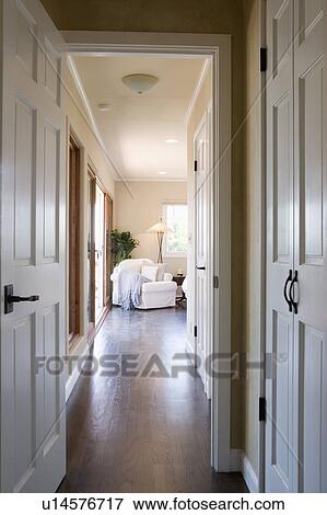 Interior of hallway leading into bedroom View Large Photo Image Stock Photo - Interior of hallway leading into bedroom. Fotosearch