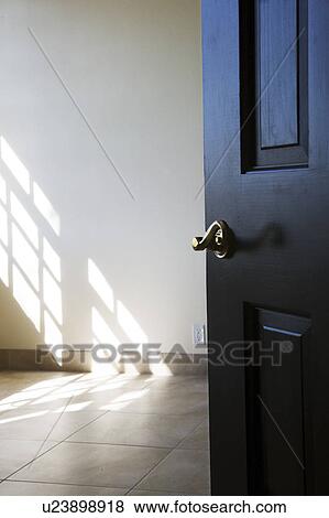 Stock Photo - Open Black Door. Fotosearch