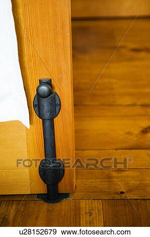 Wood French Door with Wrought Iron Accents View Large Photo Image Stock Photo - Wood French Door with Wrought Iron Accents. Fotosearch