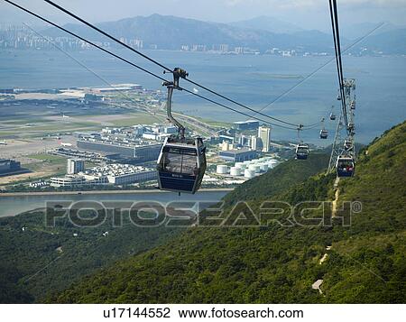 China, Hong Kong, Lantau Island, cable cars View Large Photo Image Stock Image - China, Hong Kong, Lantau Island, cable cars. Fotosearch