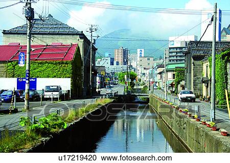 Stock Image - Otaru, Hokkaido, Japan. Fotosearch